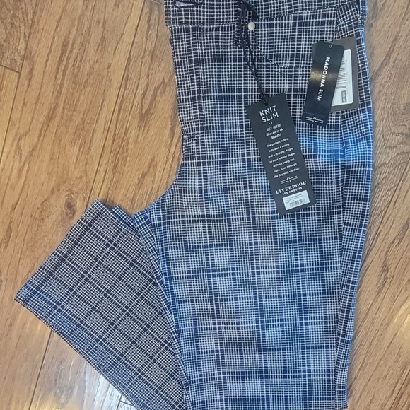 LIVERPOOL JEANS COMPANY MADONNA SLIM ANKLE PLAID PANTS / TROUSERS - Picture 3 of 7